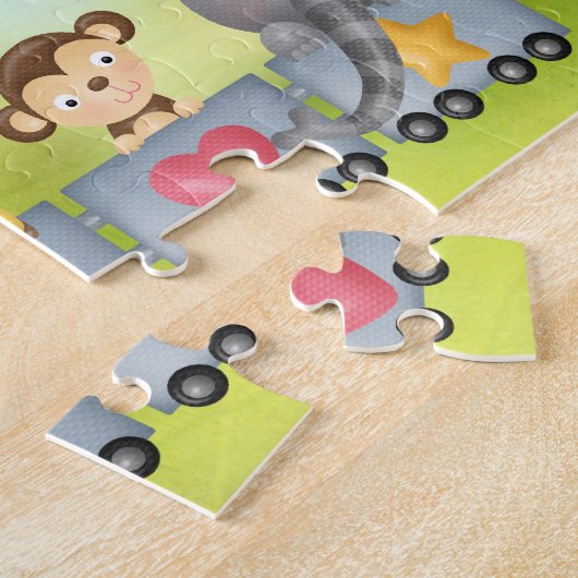 Niedlicher Tiere & Girl on Train Puzzle (Seite)