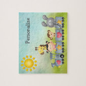 Niedlicher Tiere & Girl on Train Puzzle (Vertikal)