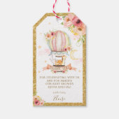 Niedlicher Tiere Hot Air Ballon Babydusche Geburts Geschenkanhänger (Vorderseite)