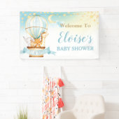 Niedlicher Tiere Hot Air Ballon Babydusche Willkom Banner (Insitu)