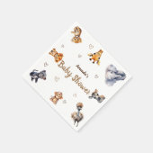 Niedlicher Tiere Jungle Safari Themendusche Serviette (Ecke)