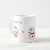 Niedlicher Tiere Kidds Weihnachtsmugge Kaffeetasse (Vorderseite Links)