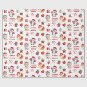 Niedlicher Tiere Muster Kindername von Santa Geschenkpapier (Flach)