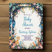 Niedlicher Tiere Pastel Floral Woodland Kinderdusc Einladung