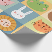 Niedlicher Tiere Patchwork Geschenkpapier (Ecke)