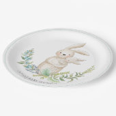 Niedlicher Tiere Personalisierte Green Baby Dusche Pappteller (Schrägansicht)