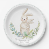 Niedlicher Tiere Personalisierte Green Baby Dusche Pappteller (Vorderseite)