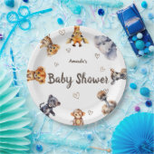Niedlicher Tiere Safari Baby Dusche Pappteller (Party)