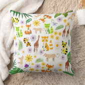 Niedlicher Tiere Safari Kinderzimmer Zoo Dschungel Kissen (Decke)