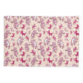 Niedlicher Tiere tanzen rosa Mustername Kissenbezug (Rückseite-Links)