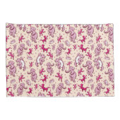 Niedlicher Tiere tanzen rosa Mustername Kissenbezug (Rückseite-Rechts)