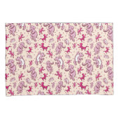 Niedlicher Tiere tanzen rosa Mustername Kissenbezug (Vorderseite-Rechts)