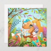 Niedlicher Tiere-Urlaubskarte Feiertagskarte (Vorne/Hinten)