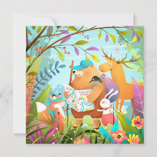 Niedlicher Tiere-Urlaubskarte Feiertagskarte (Vorderseite)