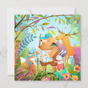 Niedlicher Tiere-Urlaubskarte Feiertagskarte