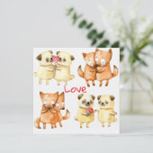 Niedlicher Tiere-Urlaubskarte Feiertagskarte (Stehend Vorderseite)