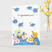 Niedlicher Tiere verdecken Abschluss mit anpassbar Karte (Gelbe Blume)