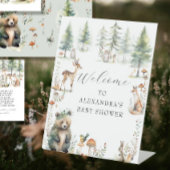 Niedlicher Tiere Waldbärenbär Hirschdusche Sockelschild