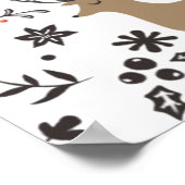 Niedlicher Tiere Weihnachtsmuster Poster (Ecke)