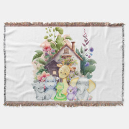 Niedlicher Tiere werfen Blanket Decke