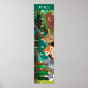 Niedlicher Tiere Woodland Growth Charts Poster