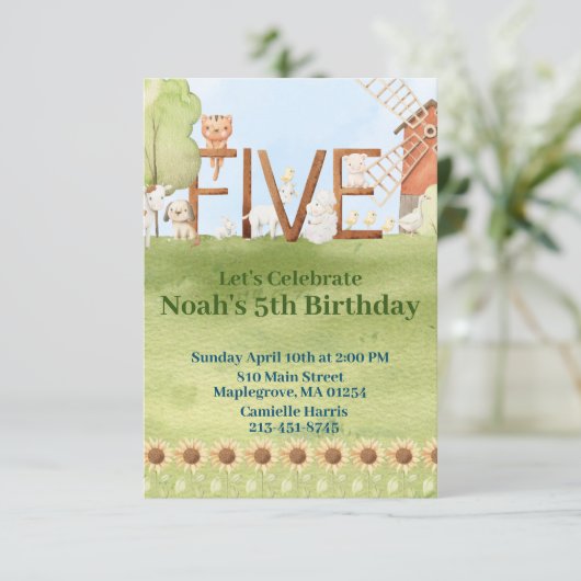 Niedlicher Tiergarten Einladung (Stehend Vorderseite)