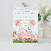Niedlicher Tiergarten Geburtstag Einladung (Stehend Vorderseite)