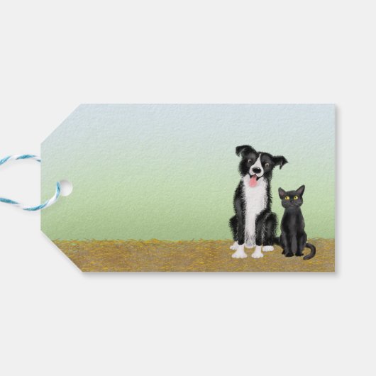 Niedlicher Tierhalter Geschenkanhänger (Rückseite Horizontal)