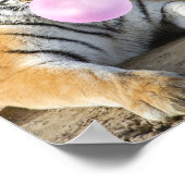 Niedlicher Tiger, Blasen-Gummi-Blase, Name oder Me Poster (Ecke)