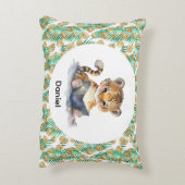 Niedlicher Tiger Buch Dekokissen (Rückseite(Vertikal))