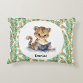 Niedlicher Tiger Buch Dekokissen (Rückseite)