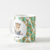 Niedlicher Tiger Buch Kaffeetasse (Vorderseite Links)