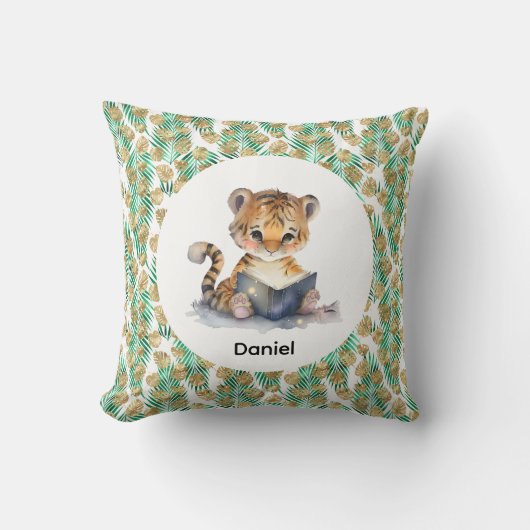 Niedlicher Tiger Buch Kissen (Vorderseite)