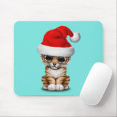 Niedlicher Tiger CUB, das eine Weihnachtsmannmütze Mousepad (Mit Mouse)