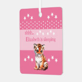 Niedlicher Tiger, der Name wird hinzugefügt, schlä Ornament Aus Metall (Vorderseite links)