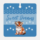 Niedlicher Tiger, der Name wird hinzugefügt, schlä Ornament Aus Metall (Rückseite)