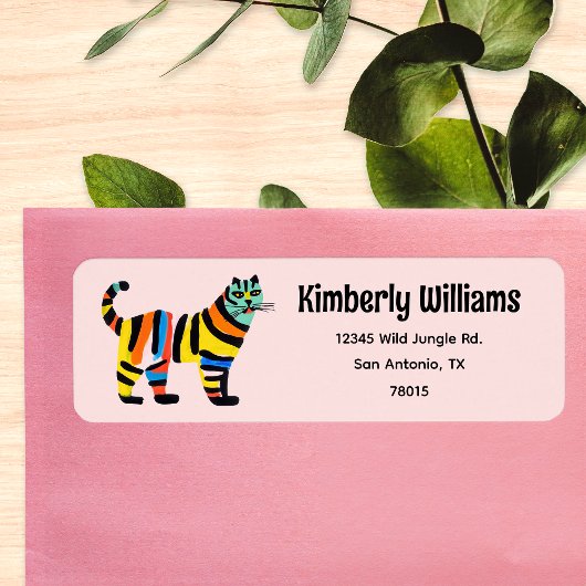 Niedlicher Tiger-Dschungel Katzenjung Rücksendeadr