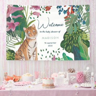 Niedlicher Tiger-Dschungel Mommy to Be Baby-Dusche Banner