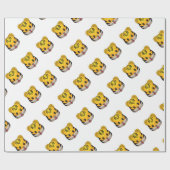 Niedlicher Tiger Emoji Geschenkpapier (Flach)