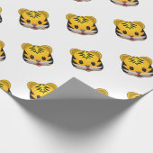 Niedlicher Tiger Emoji Geschenkpapier (Ecke)