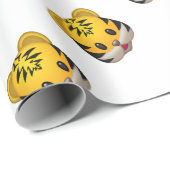 Niedlicher Tiger Emoji Geschenkpapier (Rolleneckpunkt)