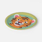 Niedlicher Tiger Face Safari Wilder Dschungel Gebu Pappteller (Schrägansicht)