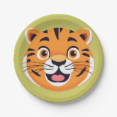Niedlicher Tiger Face Safari Wilder Dschungel Gebu Pappteller (Vorderseite)
