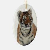 Niedlicher Tiger im Schnee Keramik Ornament (Rechts)