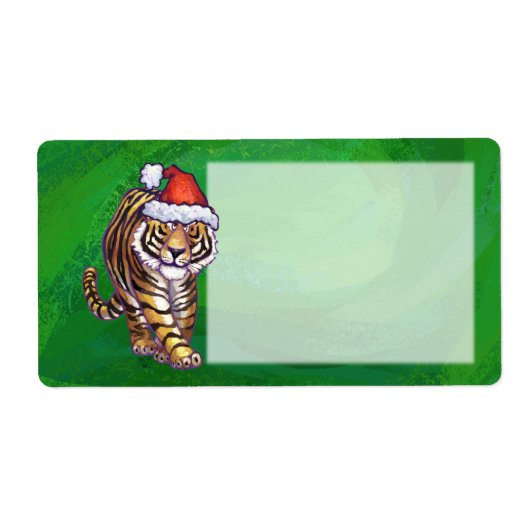 Niedlicher Tiger in der Weihnachtsmannmütze über g (Vorne)