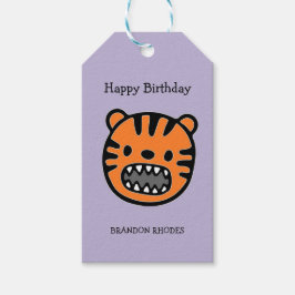 Niedlicher Tiger lila Geschenkanhänger