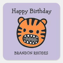 Niedlicher Tiger lila