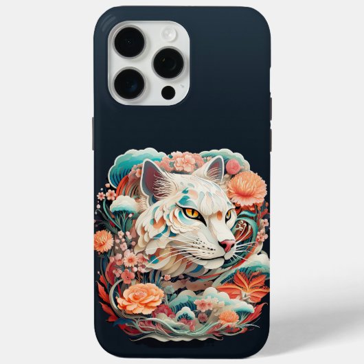 Niedlicher Tiger mit Blume Papier Ausschnitt Case-Mate iPhone Hülle (Rückseite)