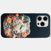 Niedlicher Tiger mit Blume Papier Ausschnitt Case-Mate iPhone Hülle (Rückseite (Horizontal))