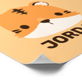 Niedlicher Tiger mit Personalisiertem Namen Poster (Ecke)
